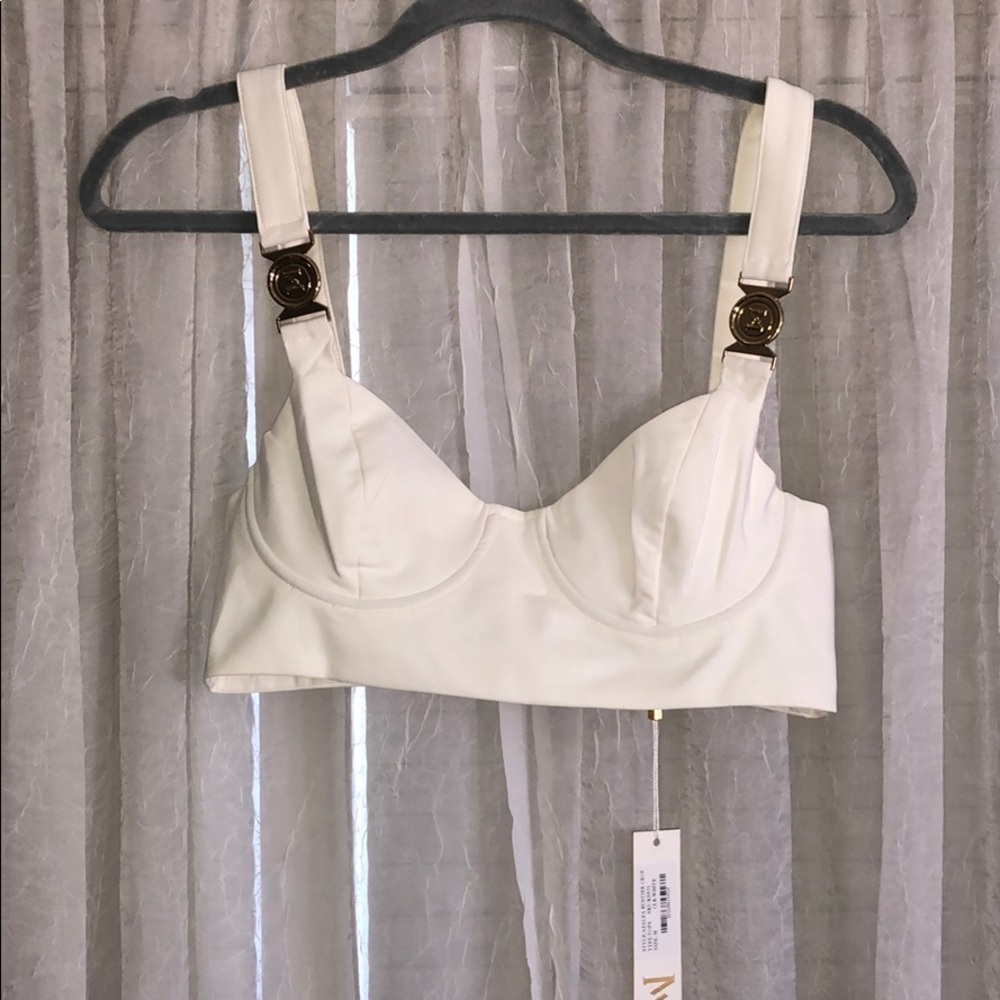 White underwire crop top